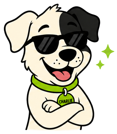 Charlie wearing sunglasses, feeling good about the wins